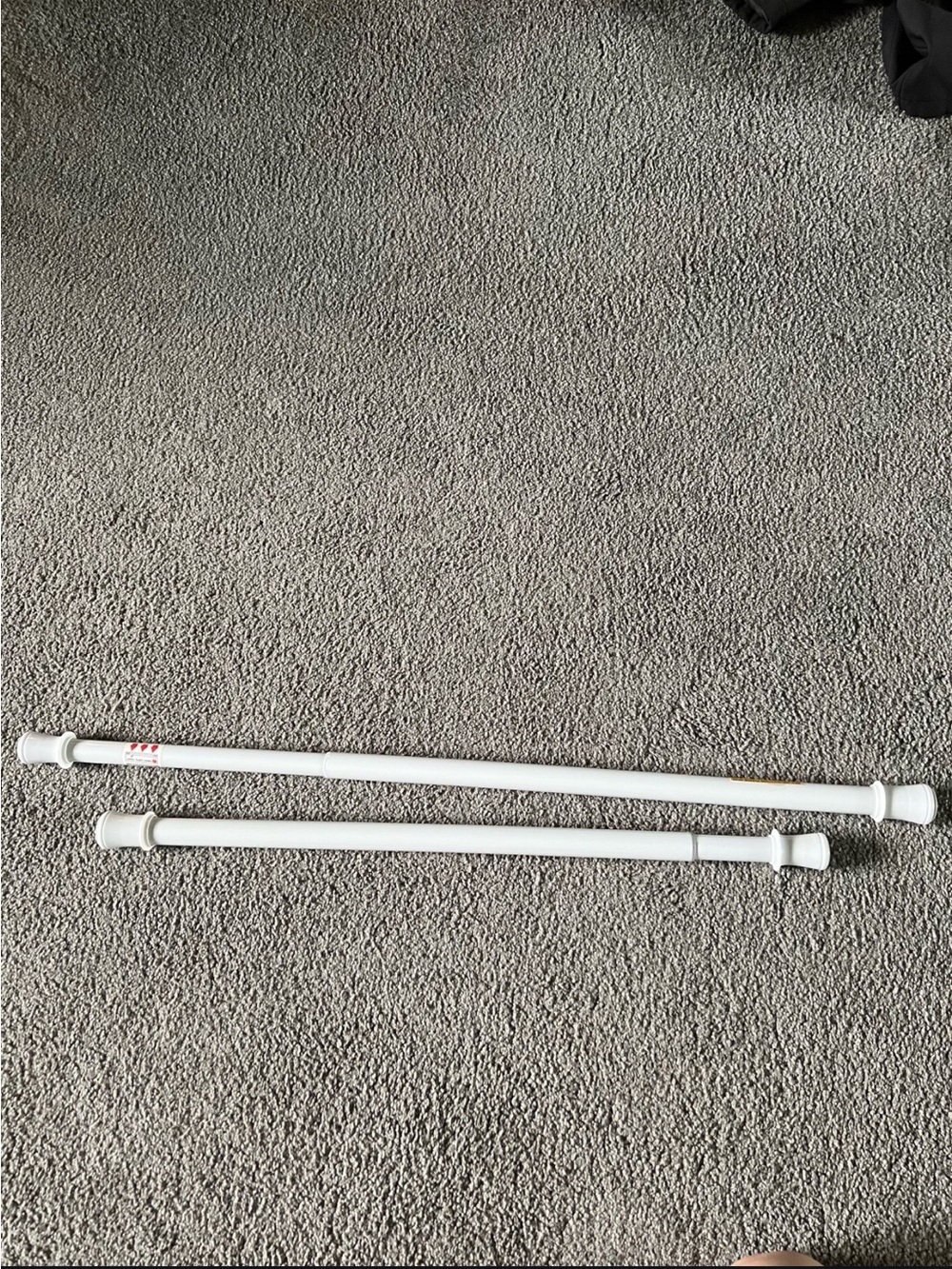 Adjustable White Tension Curtain Rods - Set of 2